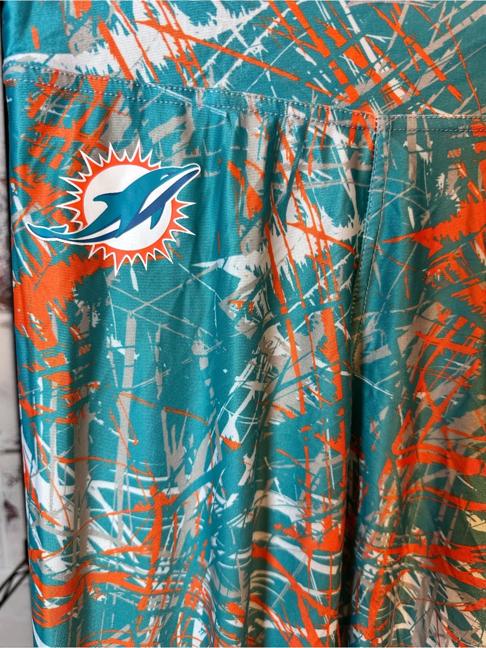 NFL Teal Orange Splash Women's Jeggings - Picture 3 of 7